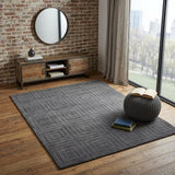 4' X 6' Gray And Black Geometric Hand Woven Area Rug