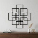 24" X 24" Black Metal Square Abstract Hanging Wall Decor