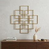 24" X 24" Gold Metal Square Abstract Hanging Wall Decor