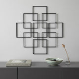 30" X 30" Black Metal Square Abstract Hanging Wall Decor