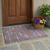 3' X 5' Plum And Purple Geometric Washable Indoor Outdoor Area Rug