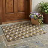 3' X 5' Chocolate And Brown Geometric Washable Indoor Outdoor Area Rug