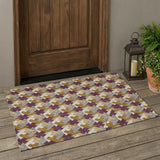 3' X 5' Eggplant And Purple Geometric Washable Indoor Outdoor Area Rug
