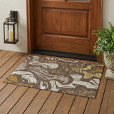 3' X 5' Chocolate And Brown Abstract Washable Indoor Outdoor Area Rug
