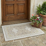 3' X 5' Ivory And Beige Oriental Washable Indoor Outdoor Area Rug