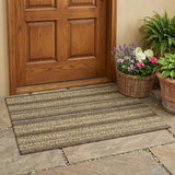 3' X 5' Chocolate And Brown Striped Washable Indoor Outdoor Area Rug