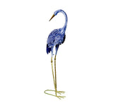 34" Blue And Gold Metal Birds Garden Accents Accessories