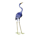 37" Blue And Gold Metal Birds Garden Accents Accessories