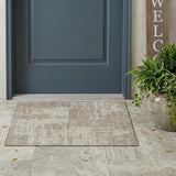 3' X 5' Beige And Brown Abstract Washable Indoor Outdoor Area Rug