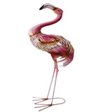37" Pink And Yellow Metal Flamingo Garden Accents Accessories
