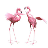 33" Pink Metal LED lights Flamingo Garden Accents Accessories