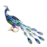 16" Purple Blue And Yellow Metal LED lights Birds Garden Accents Accessories