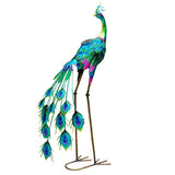 35" Purple And Blue Metal LED lights Birds Garden Accents Accessories