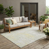 5' X 8' Ivory And Linen Abstract Washable Indoor Outdoor Area Rug