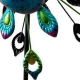 78" Blue And Purple Metal LED lights Birds Windmill
