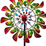 78" Red Green And Yellow Metal Windmill