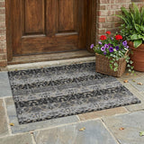 3' X 5' Black And Graphite Oriental Washable Indoor Outdoor Area Rug