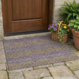 3' X 5' Plum And Purple Oriental Washable Indoor Outdoor Area Rug