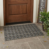 3' X 5' Black And Graphite Striped Washable Indoor Outdoor Area Rug