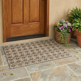 3' X 5' Chocolate And Brown Striped Washable Indoor Outdoor Area Rug
