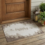 3' X 5' Ivory And Beige Floral Washable Indoor Outdoor Area Rug