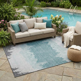 5' X 8' Silver And Gray Floral Washable Indoor Outdoor Area Rug