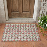 3' X 5' Blush And Pink Floral Washable Indoor Outdoor Area Rug