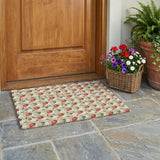3' X 5' Ivory And Beige Floral Washable Indoor Outdoor Area Rug