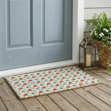 3' X 5' Sky Blue And Blue Floral Washable Indoor Outdoor Area Rug