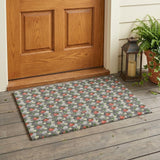 3' X 5' Silver And Gray Floral Washable Indoor Outdoor Area Rug