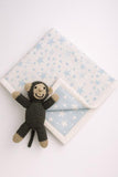28" X 36" Blue And White Cotton Polka Dots Baby Blanket
