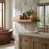 36" Brown Solid Wood Wall Mounted Floating Shelf