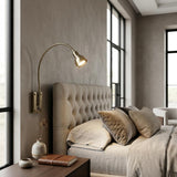 30" Antiqued Brass Metal Spotlight Wall Sconce