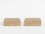 Set of Two 16" Oak Wood One Drawer Floating Nightstand