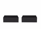 Set of Two 16" Black Wood One Drawer Floating Nightstand