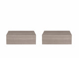 Set of Two 16" Gray Wood One Drawer Floating Nightstand