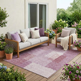 5' X 8' Blush And Pink Abstract Washable Indoor Outdoor Area Rug