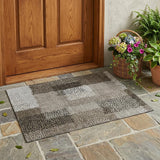 3' X 5' Brown And Silver Abstract Washable Indoor Outdoor Area Rug