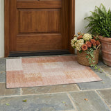3' X 5' Coral And Orange Abstract Washable Indoor Outdoor Area Rug