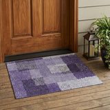 3' X 5' Purple And Lavender Abstract Washable Indoor Outdoor Area Rug