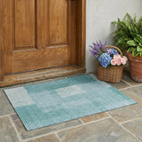 3' X 5' Turquoise And Teal Blue Abstract Washable Indoor Outdoor Area Rug