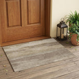 3' X 5' Beige And Brown Abstract Washable Indoor Outdoor Area Rug