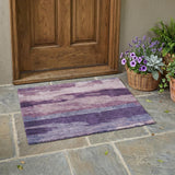 3' X 5' Eggplant And Purple Abstract Washable Indoor Outdoor Area Rug