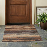 3' X 5' Orange And Gray Abstract Washable Indoor Outdoor Area Rug