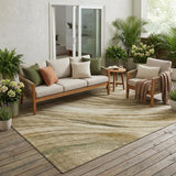 5' X 8' Beige And Brown Abstract Washable Indoor Outdoor Area Rug