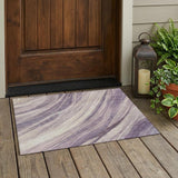 3' X 5' Lavender And Purple Abstract Washable Indoor Outdoor Area Rug