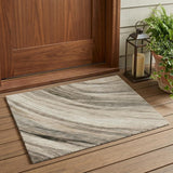 3' X 5' Taupe And Brown Abstract Washable Indoor Outdoor Area Rug