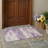 3' X 5' Lavender And Purple Abstract Washable Indoor Outdoor Area Rug