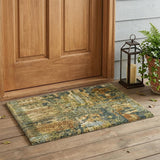 3' X 5' Green And Ivory Abstract Washable Indoor Outdoor Area Rug