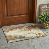 3' X 5' Orange And Beige Abstract Washable Indoor Outdoor Area Rug